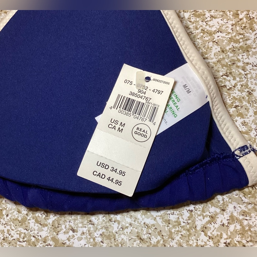 aerie Triangle Blue Bikini Top Medium - Picture 4 of 7